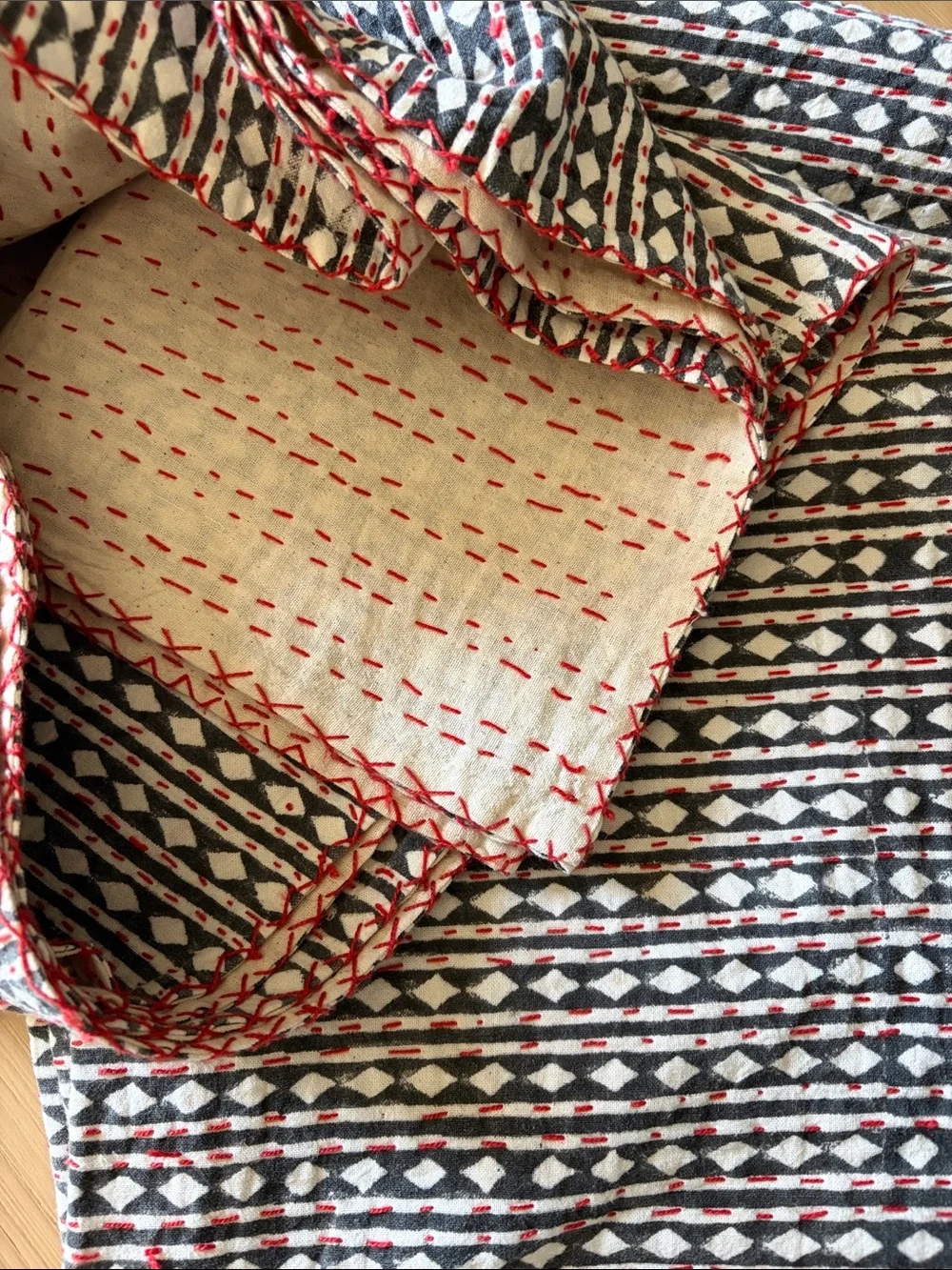 Vintage Cotton Block Print Quilt